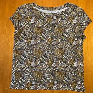 American Eagle Patterned Brown and Orange Top